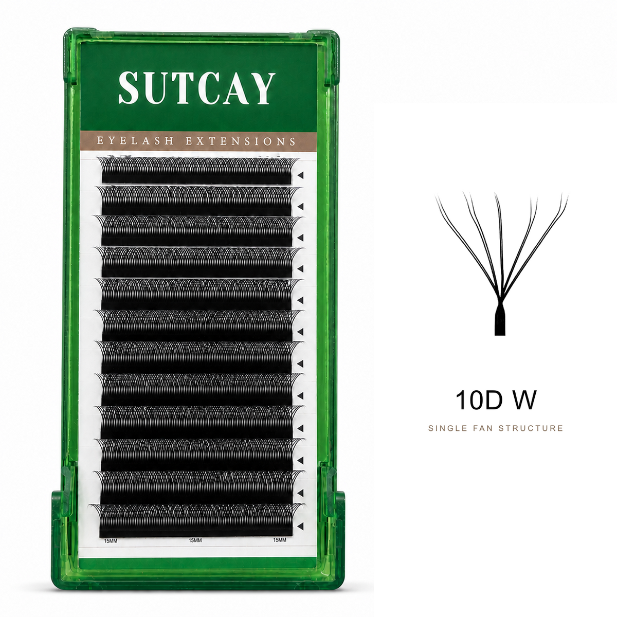 SUTCAY 10D W lash extensions tray with authentic single fan structure